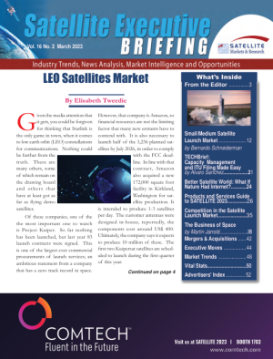 The March 2023 issue of the  Satellite Executive Briefing magazine