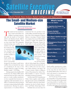 The December 2023/January 2024 issue of the Satellite Executive Briefing