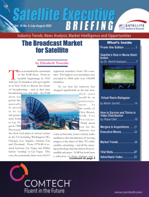 The July-August 2023 issue of the Satellite Executive Briefing