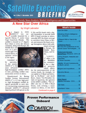 The November-December 2019 issue of the Satellite Executive Briefing magazine