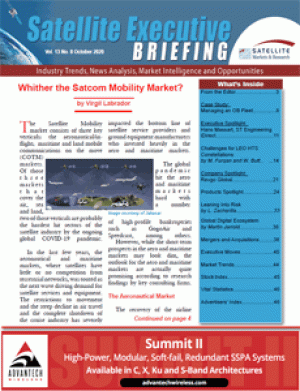 The October 2020 issue of  the Satellite Executive Briefing magazine