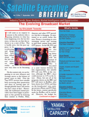  The September 2019 issue of the Satellite Executive Briefing magIBC 2019 Previewazine with 