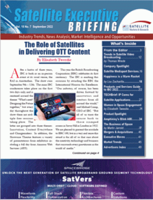 The September-October 2022 issue of the Satellite Executive Briefing